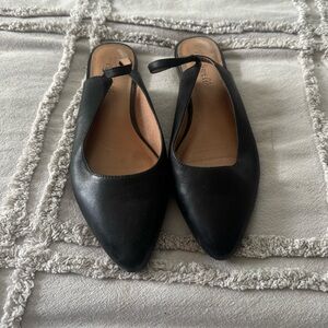 Madewell Margo Slingback Flat Black Leather